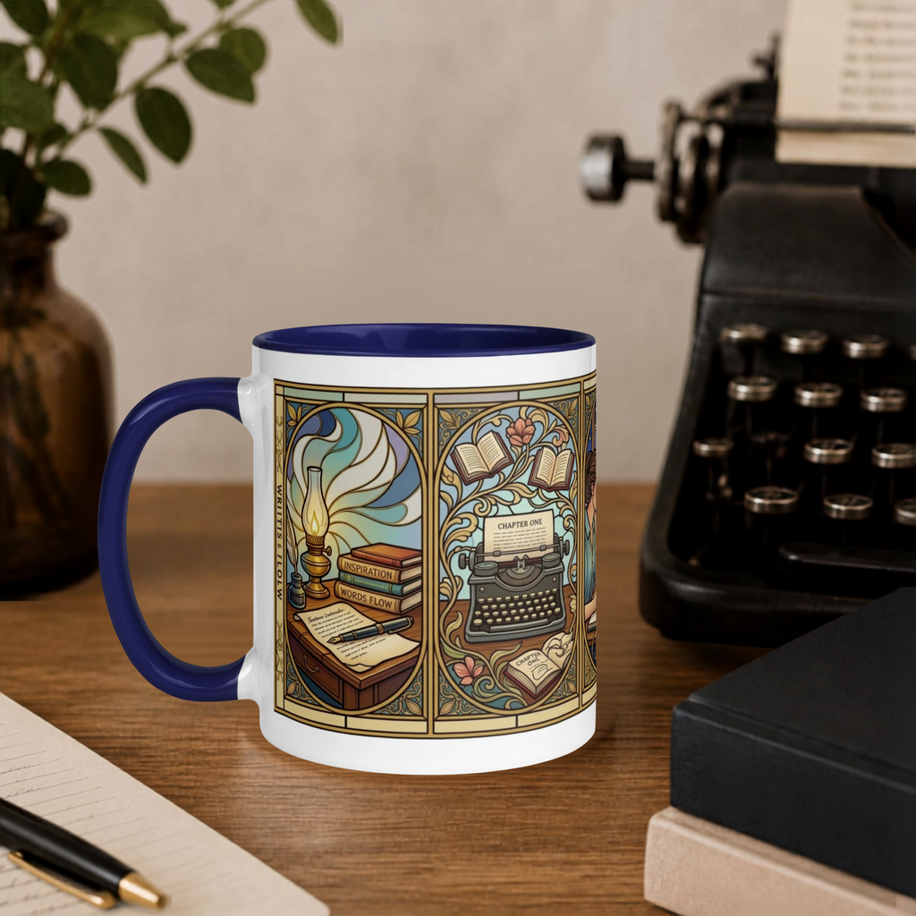 The Writer’s Window – Stained Glass-Style Coffee Mug