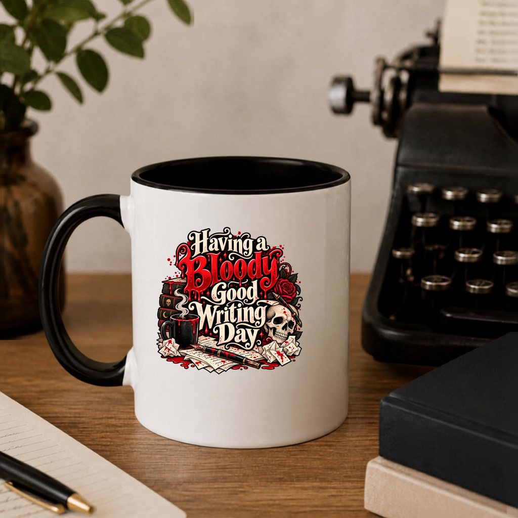 Having a Bloodly Good Writing Day Ceramic Mug
