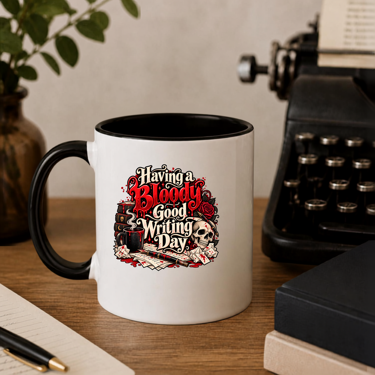 Having a Bloodly Good Writing Day Ceramic Mug