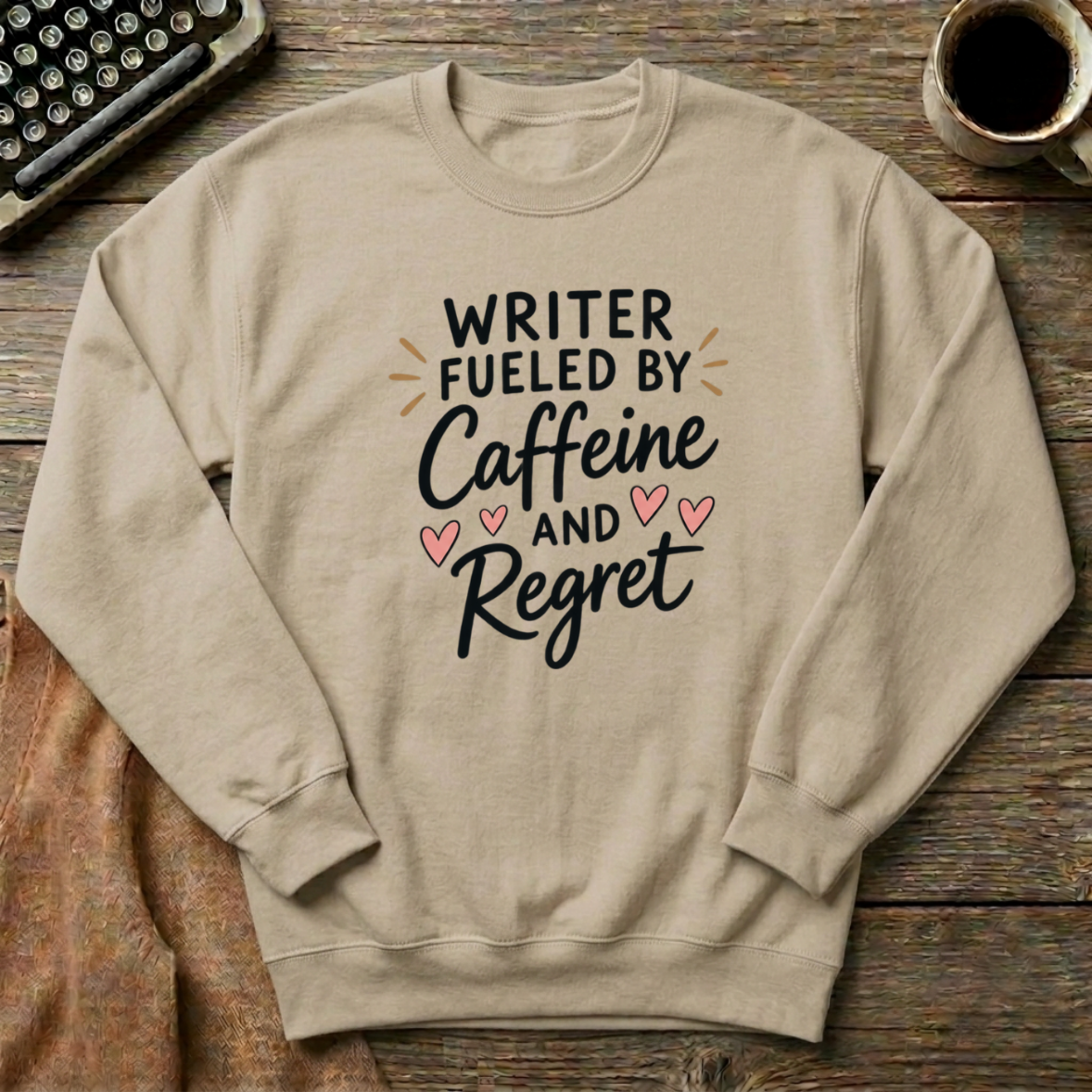 Writing Fueled By Caffeine And Regret - Fun Sweatshirt