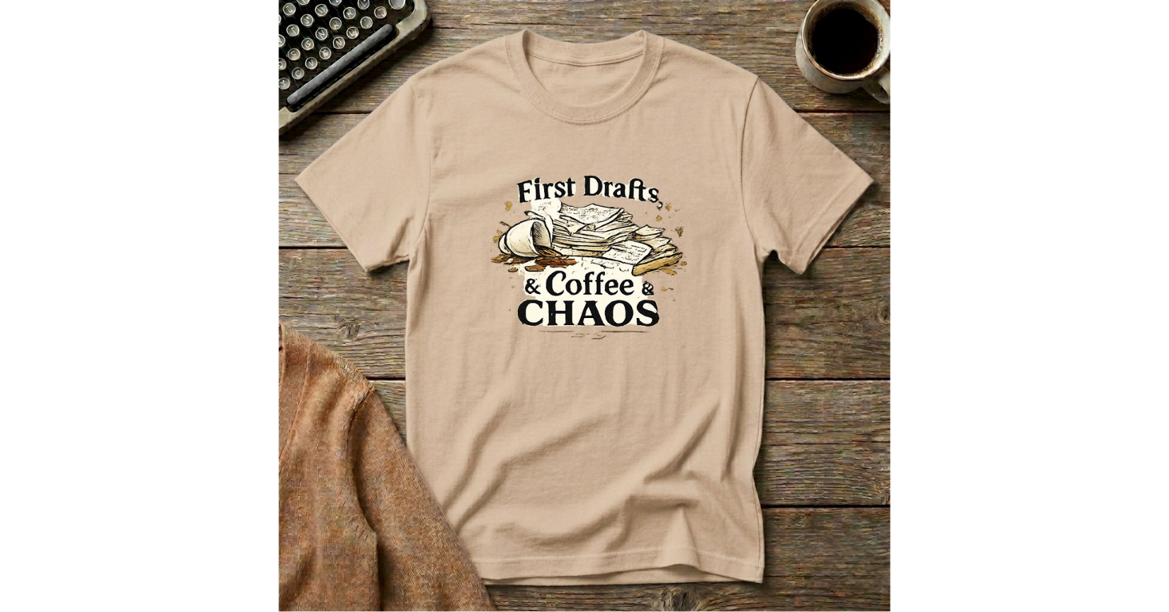 First Drafts & Coffee & Chaos T-Shirt