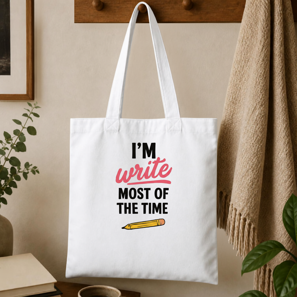I'm Write Most of the Time - Funny Writer's Tote Bag