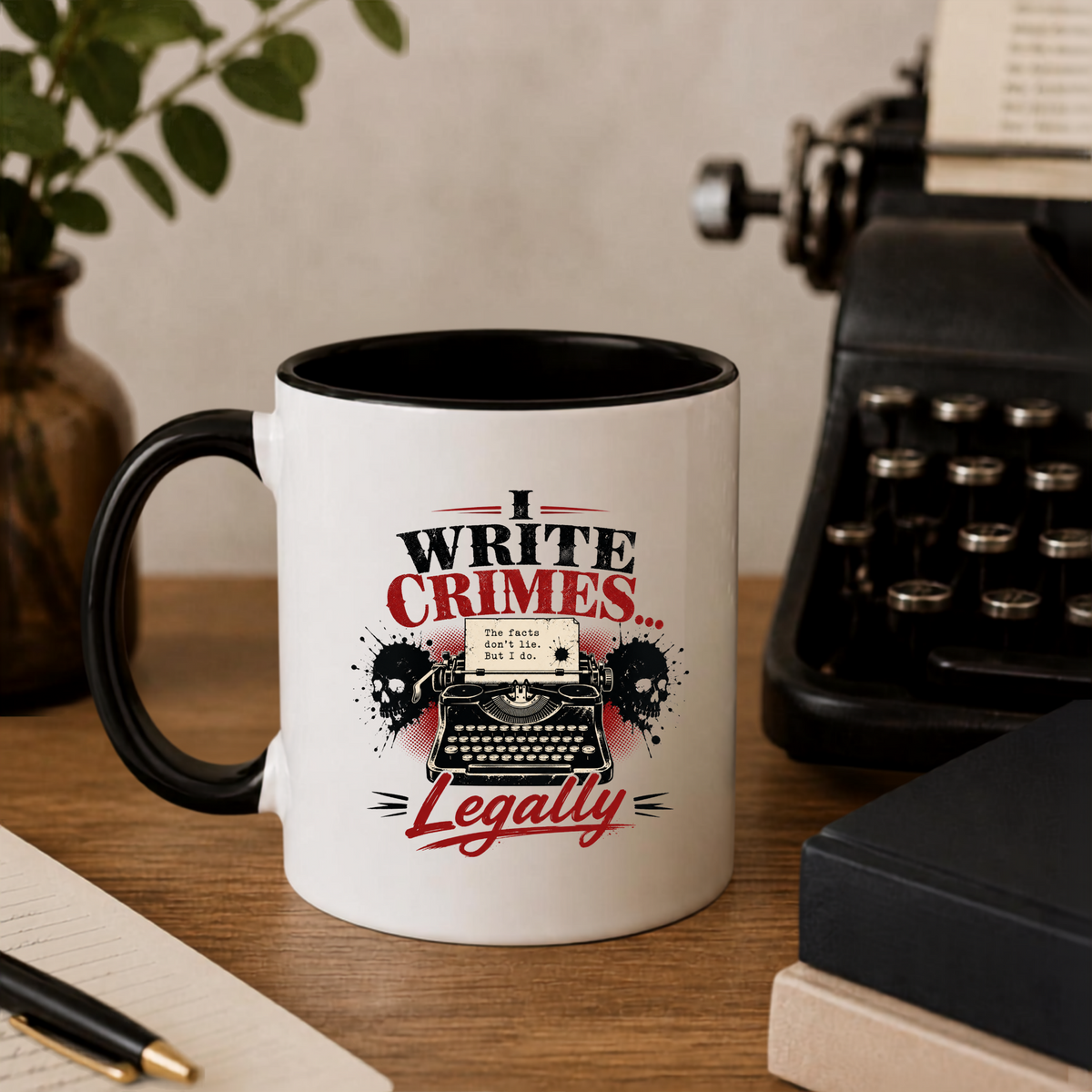 I Write Crimes Legally Mug - Color Inside Ceramic Mug