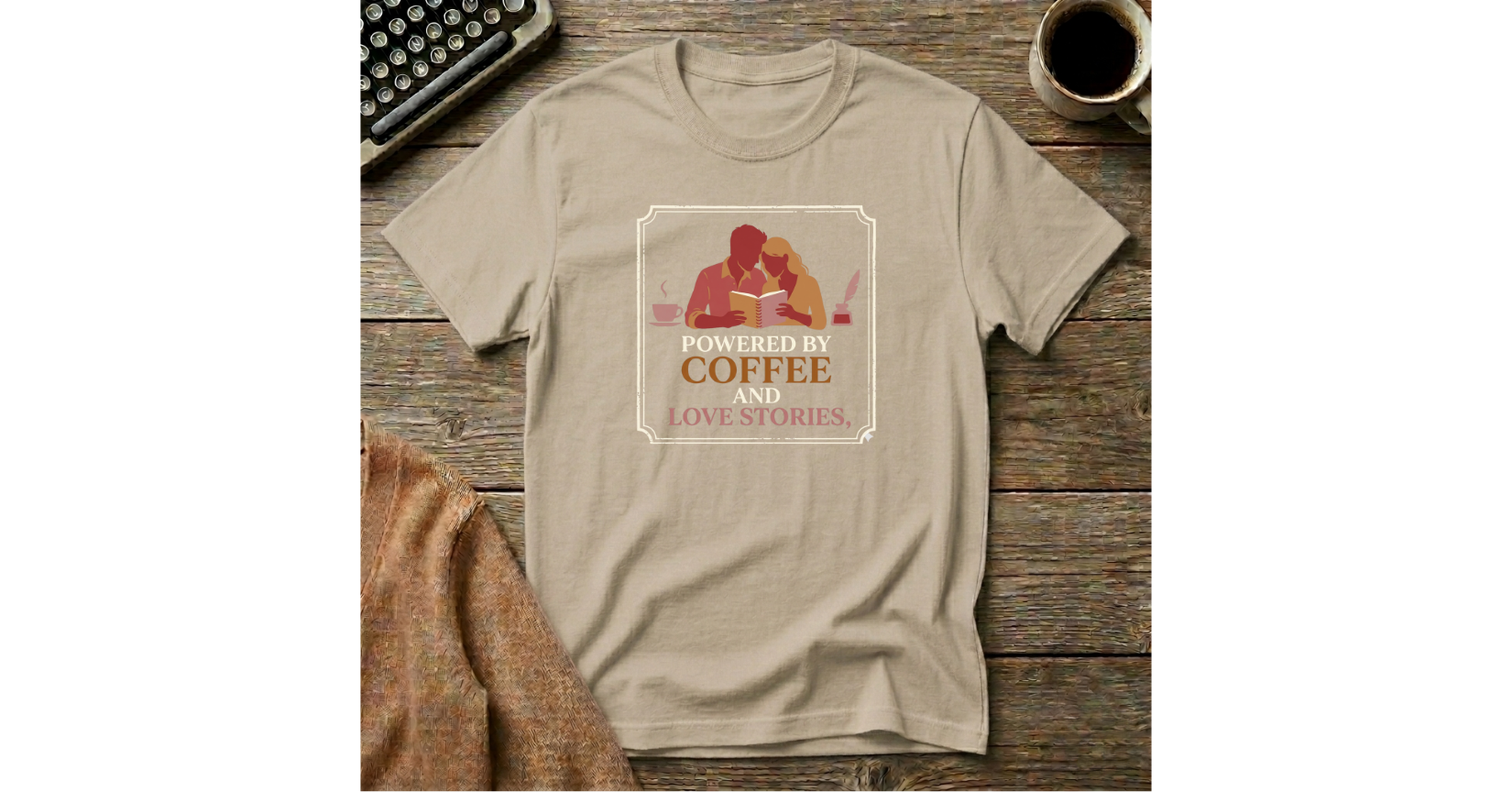 Powered By Coffee and Love Stories T-Shirt