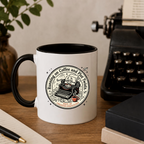 Running on Coffee and Plot Twists Mug- Ceramic with Color Inside