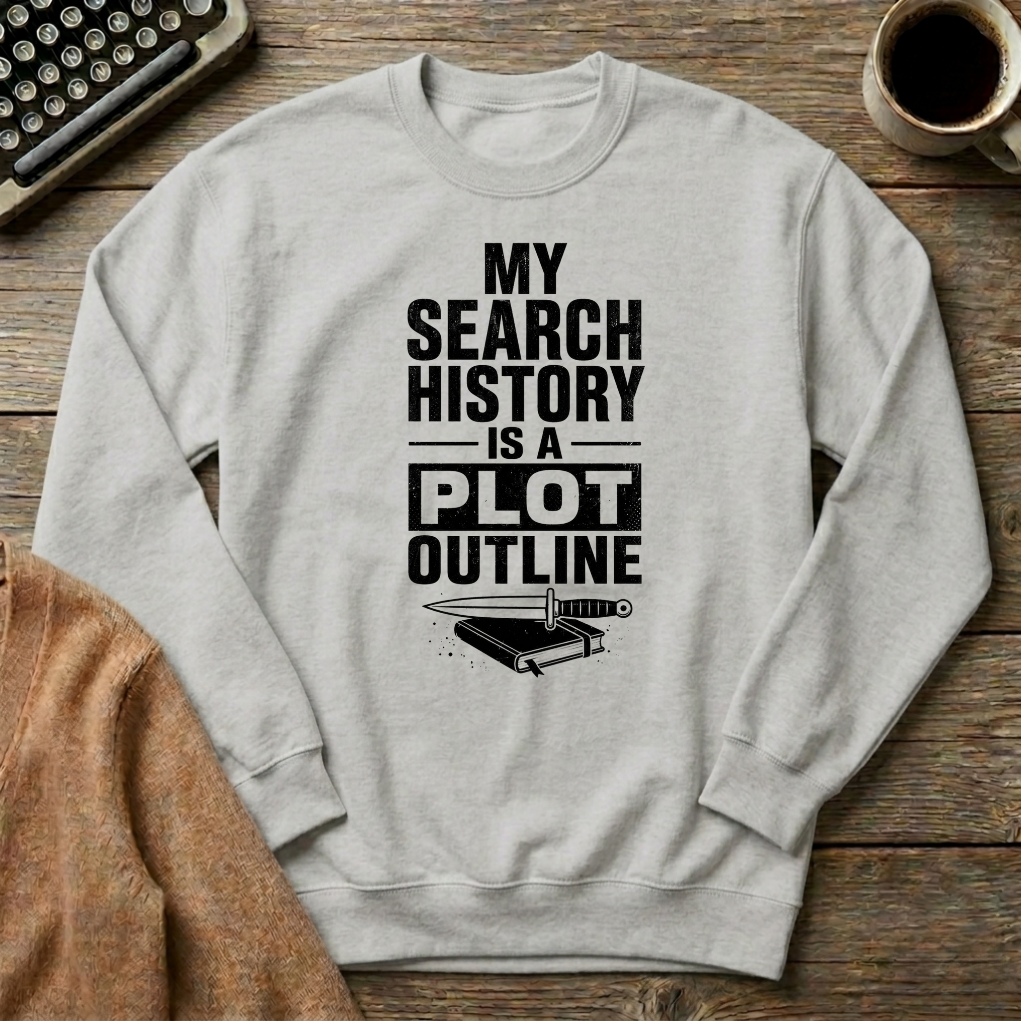 My Search History Is A Plot Outline - Cozy Writer's Sweatshirt in Multiple Colors