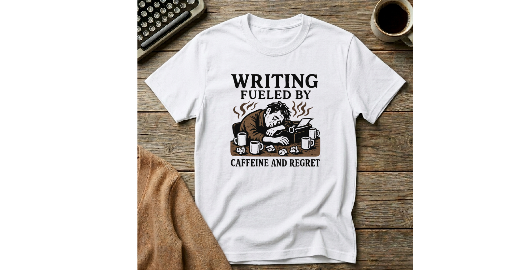 Writing Fueled By Caffine And Regret T-Shirt