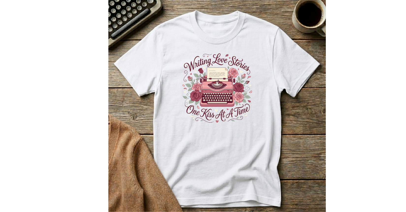 Writing Love Stories One Kiss at a Time T-Shirt