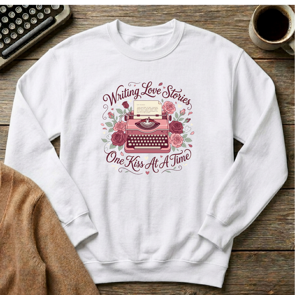 Writing Love Stories One Kiss at a Time Sweatshirt